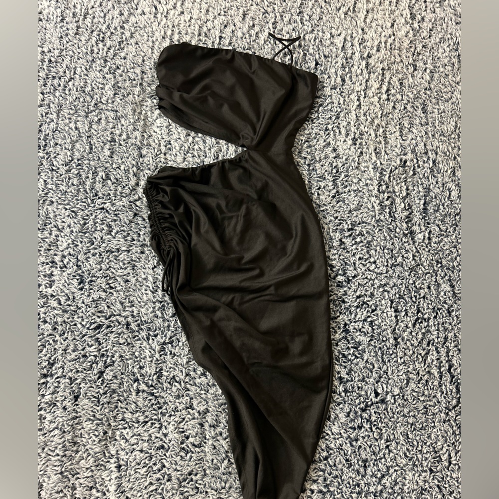 Black satin dress